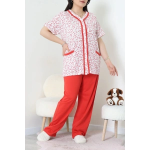 Süprem Büyük Beden Pijama Takımı Kırmızı - 52285.1902.