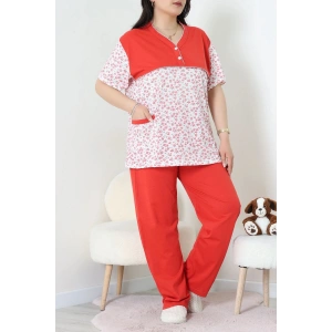 Süprem Büyük Beden Pijama Takımı Kırmızı - 52286.1902.