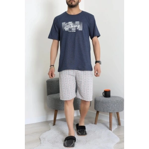 Süprem Erkek Şortlu Pijama Takımı Koyuindigo - 70945.1961.