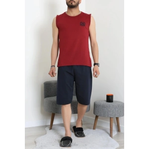 Süprem Nakışlı Erkek Pijama Takımı Bordosiyah - 41983.1048.