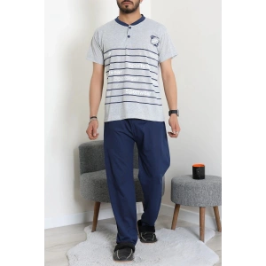 Süprem Patlı Kısa Kollu Erkek Pijama Takımı Gri - 71487.1838.
