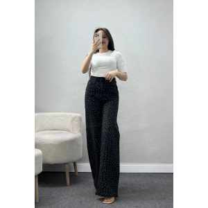 Taşlı Çımalı Kot Pantolon Siyah - 32448.2001