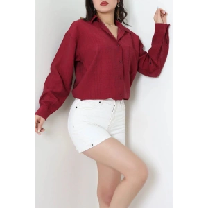 Tek Cep Salaş Gömlek Bordo - 7932.1437.