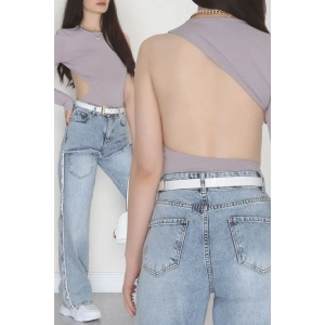 Tek Kollu Sırt Detay Bodysuıt Mermerlila - 71518.444.