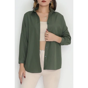 Terikoton Oversize Gömlek Açıkhaki - 30840.1949.