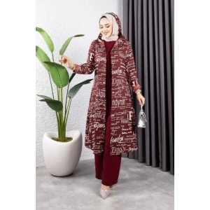 Tesettür 3 lü Takım vişne