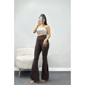 Tüllü İspanyol Paça Tayt Kahve - 50886.1905.