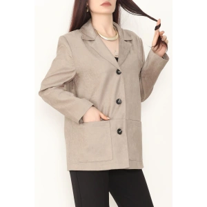 Üstten Takma Cep Süet Ceket Bej - 6291.424.