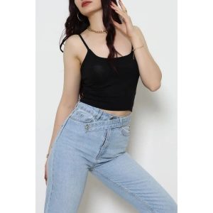 Viskon İp Asklı Atlet Siyah - 7000.2127.