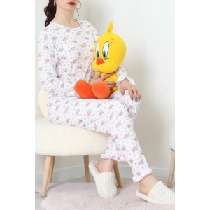 Viskon Ribana Baharlık Fırfırlı Pijama Takımı Çiçek - 787.1287.