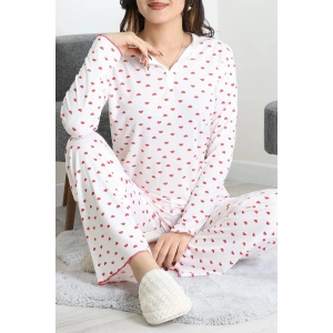 Viskon Ribana Baharlık Pijama Takımı Kırmızıkalp - 791.1287.