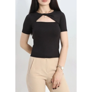 Yaka Pencereli Body Siyah - 70615.1019.