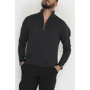 Yakası Fermuarlı Erkek Triko Antrasit - 2550.2052.