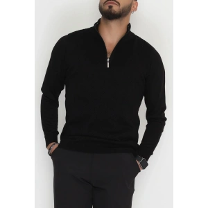 Yakası Fermuarlı Erkek Triko Siyah - 2540.2052.