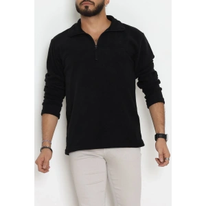 Yakası Fermuarlı Polar Erkek Sweat Siyah - 51269.1937.