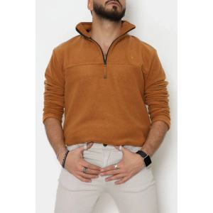 Yakası Fermuarlı Polar Erkek Sweat Tütün - 51269.1937.