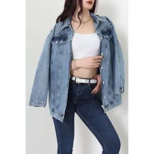 Yakası Taşlı Kot Ceket Karyıkama - 10033.2059.