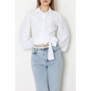 Yandan Bağlamalı Gömlek Beyaz - 52194.2118.