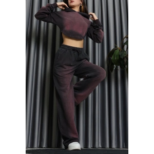 Yıkamalı Eşofman Takımı Mürdüm - 0085.1995.