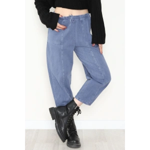 Yıkamalı Havuç Pantolon Açıkmavi - 51212.1779.