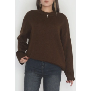 Yumuşak Dokulu Triko Kazak Kahve - 51048.1765.