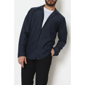 Zra Krep Fitilli Erkek Gömlek Lacivert - 31804.1937.