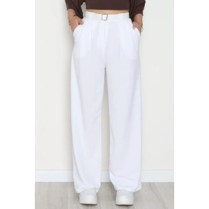 Zra Krep Palazzo Pantolon Beyaz - 30777.1865.