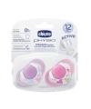 Chicco Physio Compact 2 li Silikon Emzik 12 ay+ Kız - 8058664059294