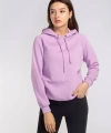 Kapüşonlu Şardonlu Sweatshirt-LİLA