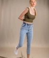 Lastik Detaylı Slim Fit Jeans - MAVİ