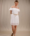 Madonna Yaka Elbise - BEYAZ