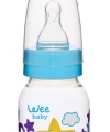 Wee Baby Silikon Uçlu Desenli PP Biberon 125 cc - Mavi