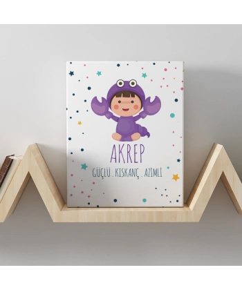 Akrep Burcuna Özel Tasarım Kanvas  Tablo