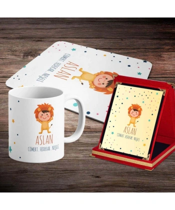 Aslan Burcuna Özel Tasarım Sevimli Hediye Seti