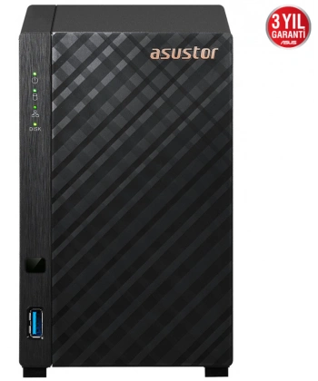 ASUSTOR AS1102T 2 SLOT 1GB DDR4 3.5 NAS DEPOLAMA ÜNİTESİ