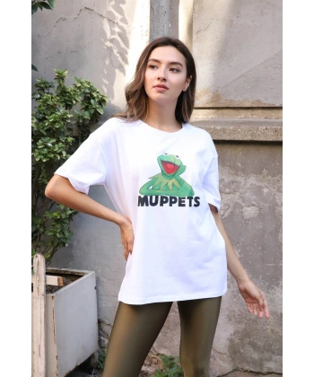 Baskılı Tişört-BEYAZ