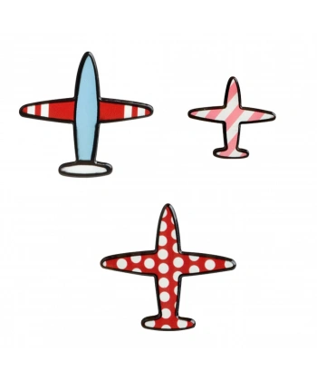 Bayan Liya Uçak Desenli Broş - 3 adet