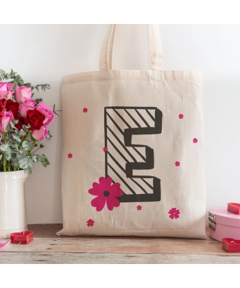 E Harfi Tasarımlı Alışveriş Plaj Bez Çanta