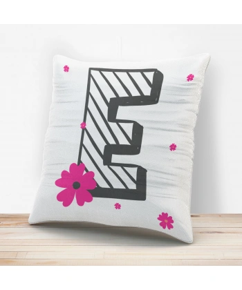 E Harfi Tasarımlı Yastık Kılıfı