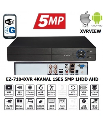 EZCOOL EZ-7104XVR 4CH 5MP KOAKSIYEL SES XVRVIEW