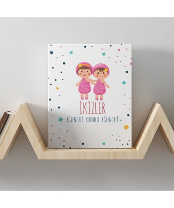 İkizler Burcuna Özel Tasarım Kanvas  Tablo