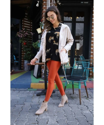 Kapüşonlu Kordonlu Yağmurluk- BEJ