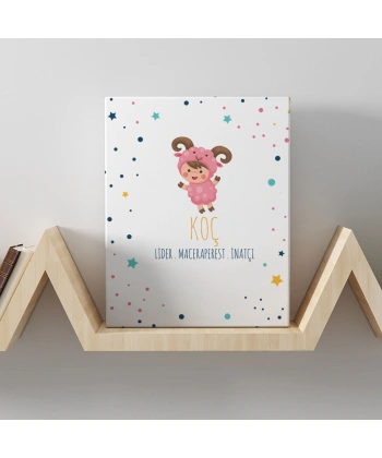 Koç Burcuna Özel Tasarım Kanvas  Tablo