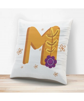 M Harfi Tasarımlı Yastık Kılıfı