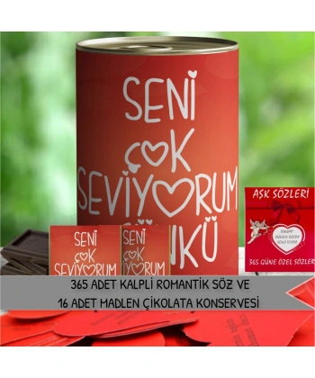 Madlen Çikolatalı Romantik Hediye Konservesi