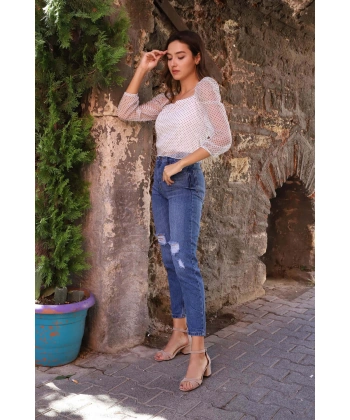 MOM Jeans - LACİVERT