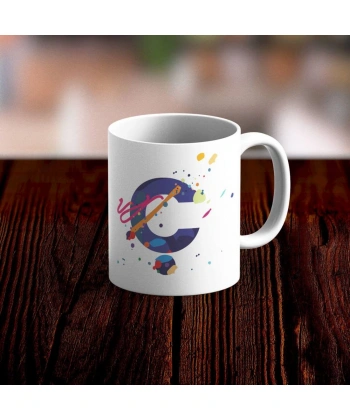 Özel Tasarım Ç Harfi Beyaz Kupa Bardak