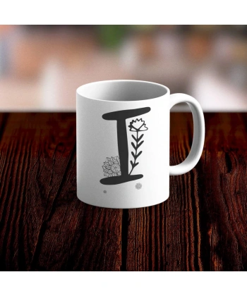 Özel Tasarım I Harfi Beyaz Kupa Bardak