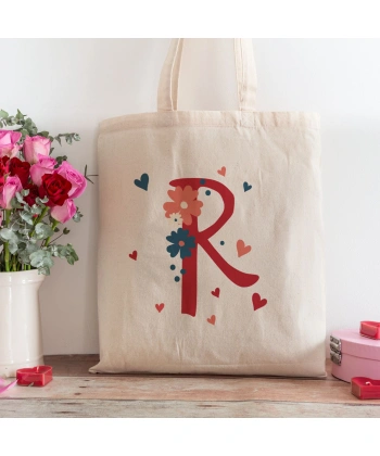 R Harfi Tasarımlı Alışveriş Plaj Bez Çanta