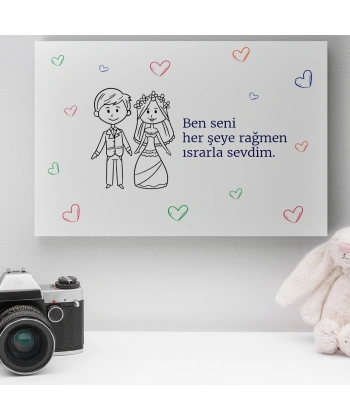 Romantik Tasarımlı Mini Kanvas Tablo - No10